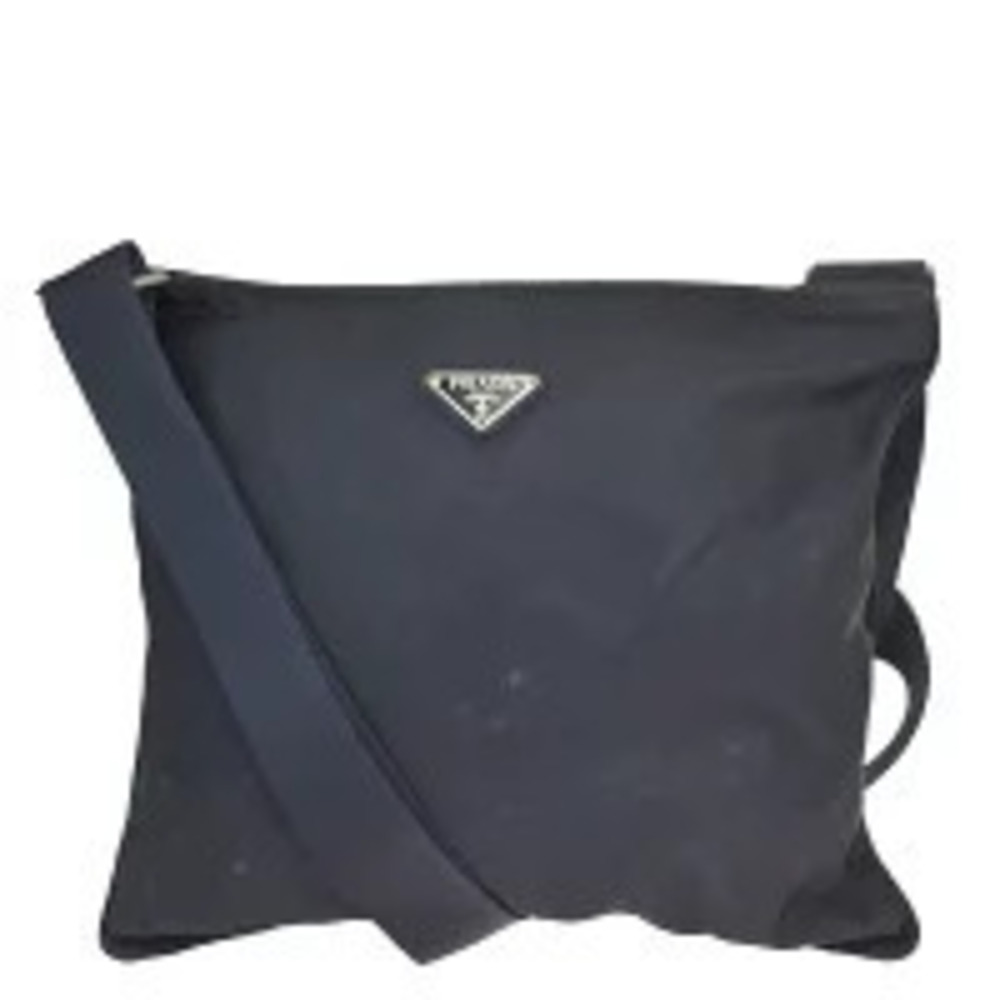Prada Tessuto hobo bag black distinct metal clasp